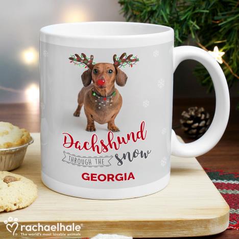 Personalised Rachael Hale Christmas Dachshund Mug Extra Image 2
